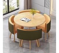 Ensemble de 5 tables de salle à manger rondes modernes avec chaises pour salle à manger, salon et plus encore. Design compact pour les petits espaces. Ensemble de meubles élégants et fonctionnels,
