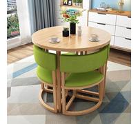 Ensemble de 5 tables de salle à manger rondes modernes pour petite table de petit déjeuner de 4 à 80 cm avec chaises rembourrées douces, parfaites pour les bureaux, les appartements, les salles