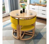 Ensemble de 5 tables de salle à manger rondes modernes pour table de petit déjeuner de 4 à 80 cm avec chaises rembourrées douces - Parfait pour les petits bureaux, les appartements, les salles d'étude