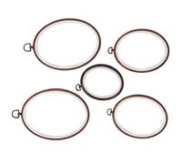 Ensemble de 5 tambours à broder, cercle de broderie en croix avec cadres ovale et circulaire, outil d’artisanat durable pour la point de croix et la peinture sur soie, comprenant 3