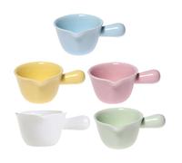 Ensemble de 5 tasses à lait en céramique de couleur, mini-pots à crème de 100 ml, pots à sauce avec poignée de style occidental for café, steak et desserts