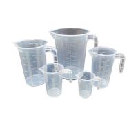 Ensemble de 5 tasses à mesurer en plastique - 1000 ml, 500 ml, 250 ml, 100 ml, 50 ml -, graduation facile à lire - Tasses à mesurer de cuisine