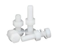 Ensemble de 5 vis hexagonales en nylon et plastique 3 en 1, écrous, rondelles plates, boulons isolés à filetage métrique(M10x40)
