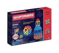 Magformers Basic 50pcs Set - Jeu de Construction magnétique pour Enfant - Jeu éducatif de Formes Multicolores aimantées - 50 pcs - à partir de 3 Ans