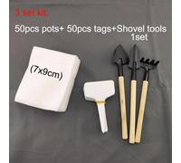 Ensemble De 50 Pots De Pépinière, Sacs Pour Plantes, Tissu De Culture De Fleurs De Jardin, Pot Non Tissé, Étiquettes De Jardinière Végétale, Outils De Pelle, Outils De Plantation E2.7X9Cm Set