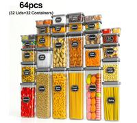 Ensemble de 52 boîtes de rangement (26 couvercles + 26 bocaux), pour sceller les boîtes de conservation des aliments, organiser et ranger dans le garde-manger, ensemble de bocaux en plastique, adapté 