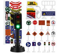 Ensemble De 56 Panneaux De Signalisation RoutièRe + 2 ModèLes De, Jouets ÉDucatifs en Plastique pour Enfants, IdéAl pour Apprendre Les RèGles De SéCurité Et Stimuler L'Imagination