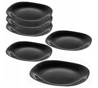 Ensemble de 6 Assiettes Dîner KADAX 28cm, Noir, Verre Trempé Élégant