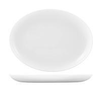 Ensemble De 6 Assiettes Opale Première Ovale Blanche 33 Cm H&H