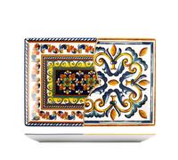 Ensemble De 6 Assiettes Rectangulaires En Grès Modèle POSITANO De 30X20 Cm