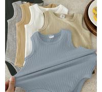 Ensemble de 6 bodies sans manches multicolores pour bébés garçons, couvrant les couleurs classiques noir, blanc, gris, abricot foncé, bleu clair, kaki clair et autres 6-9M,9-12M,12-18M,0-1M,1-3M,3-6MU