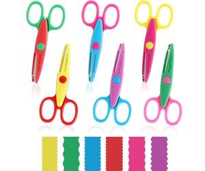 Ensemble de 6 Ciseaux avec Ciseaux Dentelés et Ciseaux de Coupe en Zigzag,pour les Travaux Manuels,la Formation Préscolaire et l'Enseignement Artistique,pour les Projets Créatifs et Éducatifs
