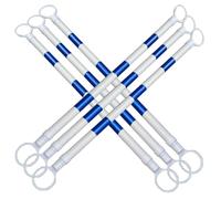 Ensemble de 6 cônes de signalisation réfléchissants réglables, séparateurs de sécurité rétractables (119-198 cm), cônes de signalisation temporaires Bleus et Blancs pour Une visibilité et Un