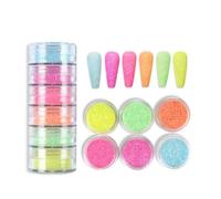 Ensemble de 6 couleurs, effet pull bonbon, paillettes scintillantes, poussière de sucre, pigment chromé pour manucure, vernis, décorations pour Nail Art