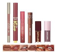 Ensemble de 6 crayons à lèvres mats, rouges à lèvres liquides et teintures à lèvres peel-off, ensemble de gloss longue tenue et résistants à l'eau, teinte hydratante et repulpante pour les lèvres