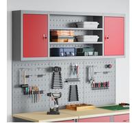 vidaXL Ensemble d'armoires à Outils 6 pcs Rouge Acier Enduit de Poudre, Armoire d'outil pour Atelier, étagère Murale en métal, système d'organisation pour Garage