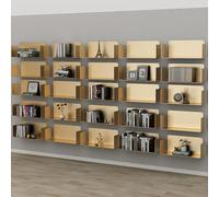 Ensemble de 6 étagères flottantes en métal, présentoirs muraux adaptés à la présentation d'objets décoratifs, d'objets de collection, d'antiquités et de livres. Idéal pour les bureaux Gold 40cm