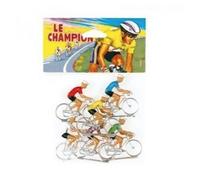 Ensemble de 6 Figurines de Coureurs Cyclistes en Plastique Multicolores