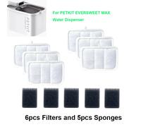 Ensemble de 6 filtres et 5 éponges, accessoires de fontaine pour chat de remplacement pour distributeur d'eau sans fil automatique PETKIT EVERSWEET MAX 3L 6filters-5sponges