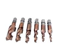 Ensemble de 6 forets à tarauder métriques filetage M3-M10, mèches combinées HSS tige hexagonale(HSS-CO M35)