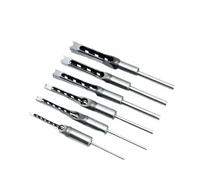 Ensemble de 6 forets hélicoïdaux HSS,4 à 16 mm, carrés, burins mortaiser, kit d'outils travail du bois, scie allongée