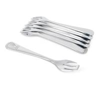 Ensemble de 6 - Fourchette à Huitres - Avec Dent de Section - Inox 18/10