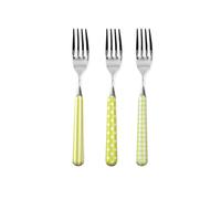 Ensemble De 6 Fourchettes De Table En Acier Inoxydable Provence Manche Vert