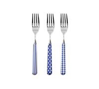 Ensemble De 6 Fourchettes De Table En Acier Inoxydable Provence Poignée Bleue