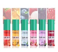 Ensemble de 6 Gloss à Lèvres Transparente, Ensemble d'Huile à Lèvres aux Saveurs de Fruits, Baume à Lèvres Transparent et Brillant en Roll-On pour Lèvres Sèches et Gercées