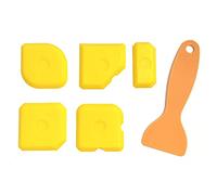 Ensemble de 6 grattoirs, mastic en silicone jaune lisse, lisseur de joint, applicateur de contours, kit de grattoir pour cuisine