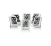 Bresser Indicateur thermo-hygrométrique Temeo Hygro, Lot de 6, indicateur de climat de pièce, blanc