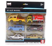 Ensemble de 6 jouets de voiture à remonter en alliage 1:60, véhicule pour enfants au design réaliste, construction en métal durable, adapté aux enfants de 3 ans et plus, comprenant (Série de