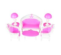 Ensemble de 6 jouets pour poupée Barbie : canapé, chaise, lampe de bureau, meubles démontés