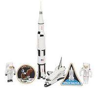 Ensemble de 6 jouets spatiaux Space Navette Adventure - Navette spatiale Apollo - avec astronautes, fusées et plus G