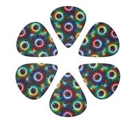 Ensemble de 6 médiators classiques en celluloïd, motif Flame Planet Art, forme 351, pour banjo, guitare acoustique et ukulélé, trois épaisseurs disponibles.