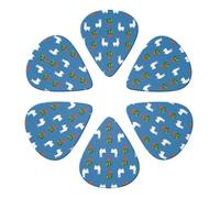 Ensemble de 6 médiators classiques en celluloïd, motif lama et alpaga, pour mandoline, basse et guitare acoustique, choix des musiciens, 0,46-0,96 mm