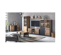 Ensemble de 6 meubles de salon DARWIN - Épicéa et noir