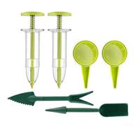 Ensemble de 6 mini semeurs à main avec outils de transplantation | Matériau plastique résistant aux intempéries, léger et ergonomique pour les jardins urbains, comprend 2 semeurs