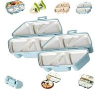 Ensemble de 6 moules à onigiri, moule à sushi triangulaire et moule à riz, presse à 6 cavités for boulettes de riz onigiri, design antiadhésif et pliable, parfait for les pique-niques(2*Blue)