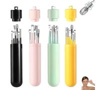 Ensemble De 6 Outils Pour L'extraction Du Cérumen Avec Tube De Rangement, Ensemble De 6 Outils De Massage Et De Nettoyage Des Oreilles En Spirale En Acier Inoxydable (4 pièces)