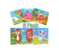 Ensemble de 6 pack Puzzle en Bois Animaux 9 mini Pièces pour Les Enfants de 2 à 5 Ans - 2WINDEAL