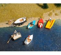 Ensemble De 6 Petits Bateaux Busch 1157