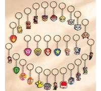 Ensemble de 6 pièces/20 pièces de porte-clés de personnages de dessins animés Paw Patrol, breloques de sac, accessoires de ccessoires de sac à dos et décoration d'intérieur - cadeaux et faveurs
