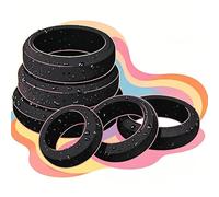 Ensemble De 6 PièCes De Bagues Anti-Chute En Silicone Noir Pour Hommes, Accessoire LéGer De Fitness Et D'Exercice D-06