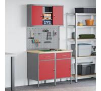 Ensemble De 6 Pièces De Banc De Travail En Acier Rouge Vidaxl