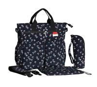 Ensemble de 6 pièces, sac à langer for bébé, coussin, comprenant une variété d'accessoires, ensemble sacs for grande capacité, transport, cadeau pratique for les nouveau-nés(Black floral)