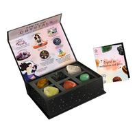 Ensemble de 6 pierres de en pour méditations et chakras équilibrant précieuses dans un coffret pour les femmes qui recherchent la positivité ensemble de méditations
