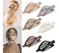 Ensemble de 6 pinces à cheveux pour femmes, pinces à cheveux moyennes antidérapantes Oblongues mates, accessoires de coiffage Jumbo puissants pour cheveux fins (6 Pack French Concord)