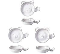 Ensemble de 6 plats à tremper en céramique en forme d'animaux, assiettes à sauce en relief 3D, bols d'assaisonnement créatifs for boulettes de barbecue avec porte-baguettes