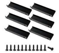 Ensemble de 6 Poignées Meuble Invisibles Noires-Élégantes et Pratiques pour Portes et Tiroirs-Poignées de 120 mm Parfaites pour Aménagement de Cuisines et Décorations Modernes dans Tous les Espaces